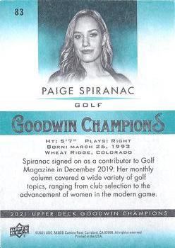 2021 Upper Deck Goodwin Champions - Turquoise #83 Paige Spiranac Back