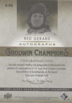 2021 Upper Deck Goodwin Champions - Autographs #A-RG Red Gerard Back