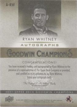 2021 Upper Deck Goodwin Champions - Autographs #A-RW Ryan Whitney Back