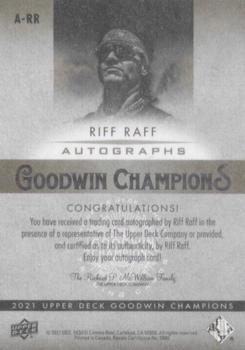 2021 Upper Deck Goodwin Champions - Autographs Inscriptions #A-RR Riff Raff Back