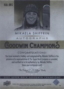 2021 Upper Deck Goodwin Champions - Autographs Horizontal #HA-MS Mikaela Shiffrin Back