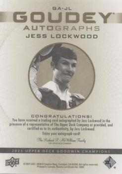 2021 Upper Deck Goodwin Champions - Goudey Autographs #GA-JL Jess Lockwood Back