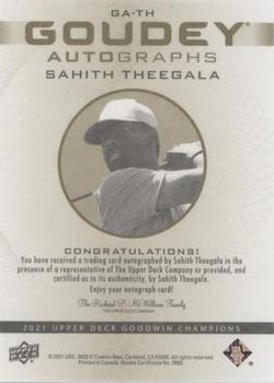 2021 Upper Deck Goodwin Champions - Goudey Autographs #GA-TH Sahith Theegala Back