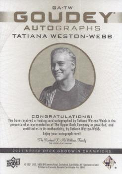 2021 Upper Deck Goodwin Champions - Goudey Autographs #GA-TW Tatiana Weston-Webb Back