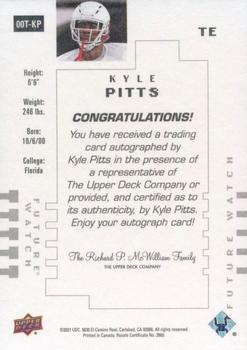 2021 Upper Deck Goodwin Champions - SP Authentic 2000 Future Watch Auto #00T-KP Kyle Pitts Back