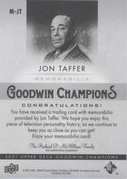2021 Upper Deck Goodwin Champions - Memorabilia #M-JT Jon Taffer Back