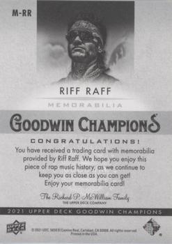2021 Upper Deck Goodwin Champions - Memorabilia #M-RR Riff Raff Back