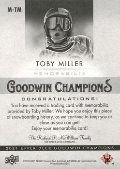 2021 Upper Deck Goodwin Champions - Memorabilia #M-TM Toby Miller Back
