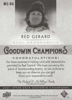 2021 Upper Deck Goodwin Champions - Memorabilia Dual Swatch #M2-RG Red Gerard Back