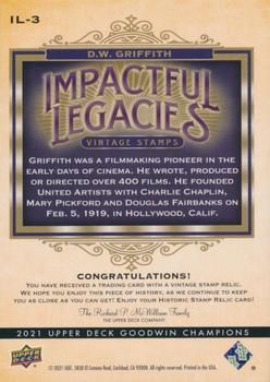 2021 Upper Deck Goodwin Champions - Impactful Legacies Stamp Relics #IL-3 D.W. Griffith Back