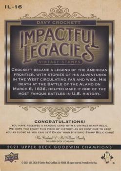 2021 Upper Deck Goodwin Champions - Impactful Legacies Stamp Relics #IL-16 Davy Crockett Back