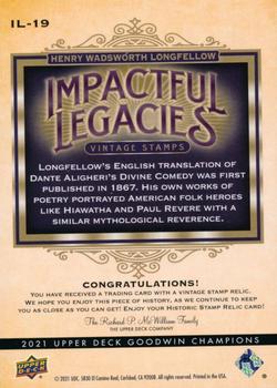 2021 Upper Deck Goodwin Champions - Impactful Legacies Stamp Relics #IL-19 Henry Wadsworth Longfellow Back