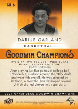 2021 Upper Deck Goodwin Champions - All-World Basketball #GB-6 Darius Garland Back
