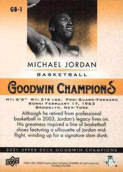2021 Upper Deck Goodwin Champions - All-World Basketball Aqua #GB-1 Michael Jordan Back