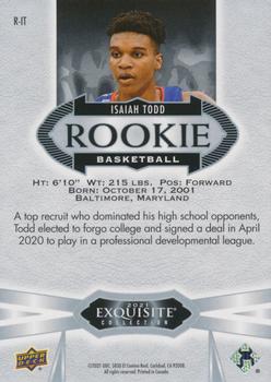 2021 Upper Deck Goodwin Champions - Exquisite Collection Rookies #R-IT Isaiah Todd Back