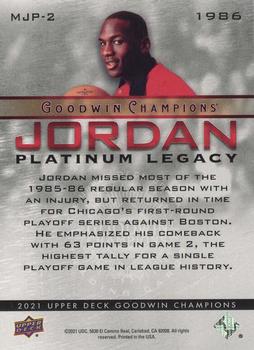 2021 Upper Deck Goodwin Champions - Michael Jordan Platinum Legacy #MJP-2 Michael Jordan Back