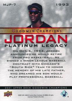2021 Upper Deck Goodwin Champions - Michael Jordan Platinum Legacy #MJP-7 Michael Jordan Back