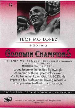 2021 Upper Deck Goodwin Champions - Platinum Red #12 Teofimo Lopez Back