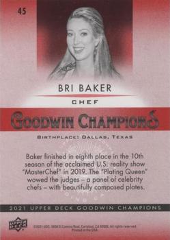 2021 Upper Deck Goodwin Champions - Platinum Red #45 Bri Baker Back
