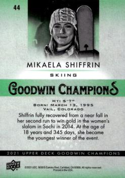 2021 Upper Deck Goodwin Champions - Platinum Neon Green #44 Mikaela Shiffrin Back