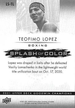 2021 Upper Deck Goodwin Champions - Splash of Color 3D Lenticulars #LS-TL Teofimo Lopez Back