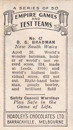 1932 Hoadley's Empire Games And Test Teams #47 Don Bradman Back