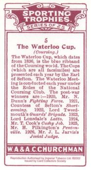 2002 Imperial Tobacco 1927 Churchman's Sporting Trophies (reprint) #5 The Waterloo Cup Back