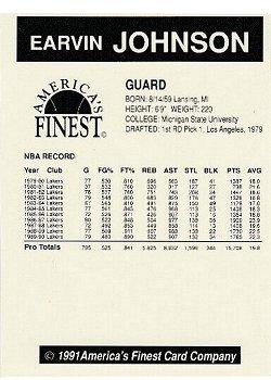 1991 America's Finest Card Company (unlicensed) #NNO Magic Johnson Back