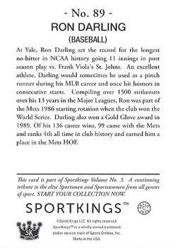 2022 Sportkings Volume 3 #89 Ron Darling Back