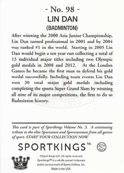 2022 Sportkings Volume 3 #98 Lin Dan Back