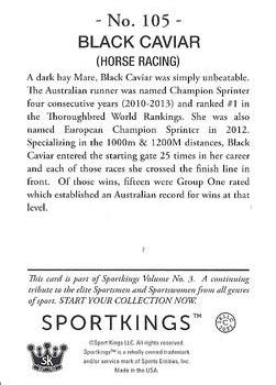 2022 Sportkings Volume 3 #105 Black Caviar Back