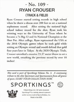 2022 Sportkings Volume 3 #109 Ryan Crouser Back