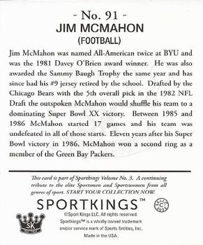 2022 Sportkings Volume 3 - Mini #91 Jim McMahon Back