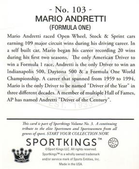 2022 Sportkings Volume 3 - Mini #103 Mario Andretti Back