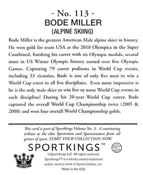 2022 Sportkings Volume 3 - Mini #113 Bode Miller Back