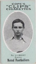 1910 Cope Brothers Noted Footballers #5 Arthur Berry Front