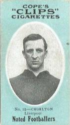 1910 Cope Brothers Noted Footballers #12 Tom Chorlton Front