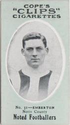 1910 Cope Brothers Noted Footballers #31 Teddy Emberton Front