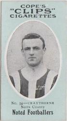 1910 Cope Brothers Noted Footballers #34 Ben Craythorne Front