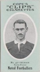 1910 Cope Brothers Noted Footballers #42 Grenville Morris Front