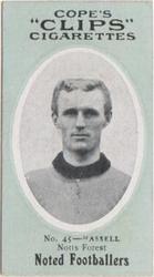 1910 Cope Brothers Noted Footballers #45 Bert Hasell Front