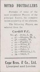 1910 Cope Brothers Noted Footballers #46 Louis Dyke Back