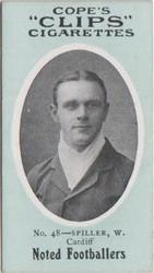 1910 Cope Brothers Noted Footballers #48 Billy Spiller Front