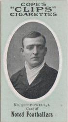 1910 Cope Brothers Noted Footballers #51 Jack Powell Front