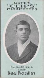 1910 Cope Brothers Noted Footballers #52 William Daley Front