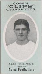 1910 Cope Brothers Noted Footballers #68 Tom Williams Front
