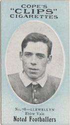 1910 Cope Brothers Noted Footballers #78 Lewis Llewellyn Front