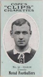 1910 Cope Brothers Noted Footballers #91 Ernest Marsh Front