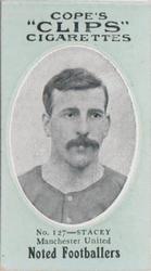 1910 Cope Brothers Noted Footballers #127 George Stacey Front