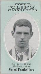 1910 Cope Brothers Noted Footballers #141 Bobby Evans Front